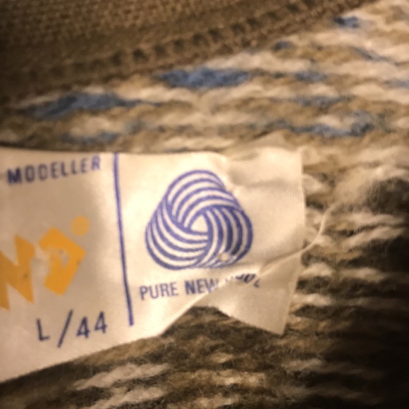 Vintage Jersey Modeller Hans Heitsch Icelandic wool v neck sweater Large 44 - Picture 3 of 6